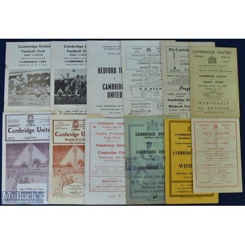 428 - Selection of Cambridge Utd home match programmes 1955 v March Town (Cambs. FA final), 1956 v Wisbech... 