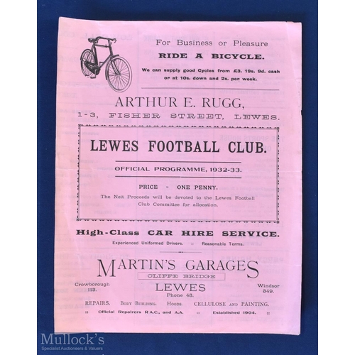 434 - 1932/33 Eastbourne v Hastings St Leonards Sussex Senior Cup final 8 April 1933 at Lewes FC, large 4 ... 