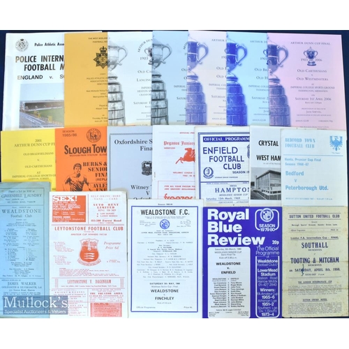 436 - Varied selection of football programmes to include 1947/48 Hendon v Hayes Middlesex Charity Cup fina... 