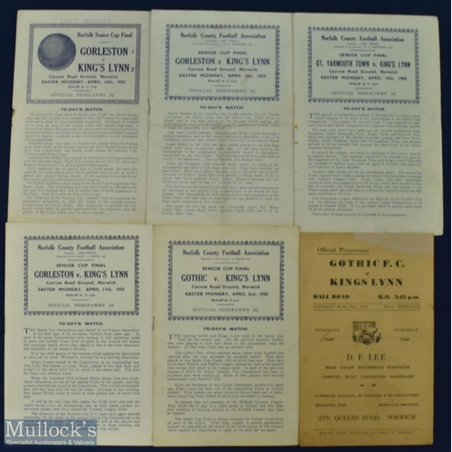 439 - Norfolk Senior Cup final programmes 1952 Gorleston v King's Lynn, 1953 Gorleston v King's Lynn, 1954... 