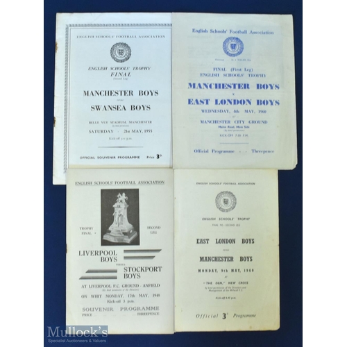 444 - ESFA Cup final programmes 1948 Liverpool v Stockport, 1955 Manchester v Swansea, 1960 East London v ... 