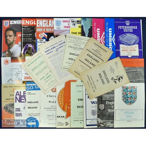 467 - Selection of England Youth home match programmes 1949 Ireland, 1955 Ireland, 1957 Holland (Greaves s... 