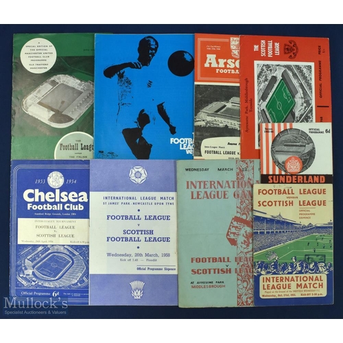 490 - Selection of Football League v Scottish League match programmes to include 1950, 1951, 1954, 1958, 1... 