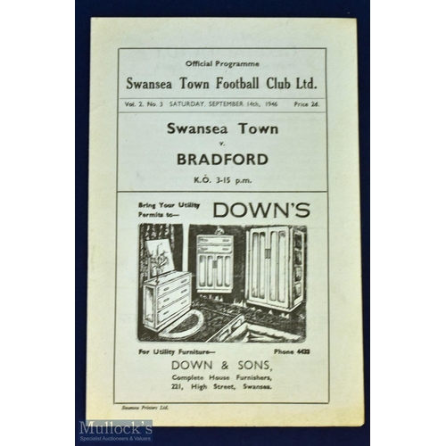 544 - 1946/47 Swansea Town v Bradford Park Avenue Div. 2 match programme; good.