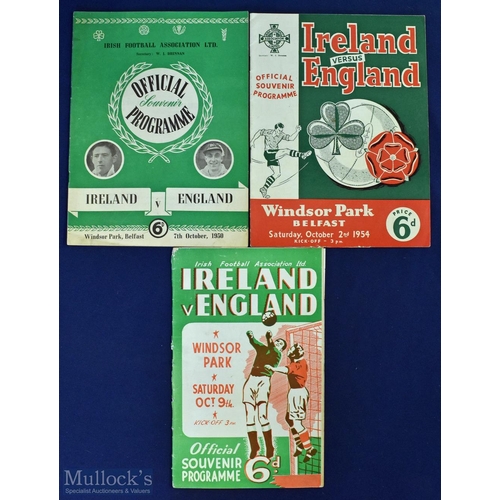 562 - Selection of Ireland v England full international match programmes 1948, 1950, 1954 at Windsor Park ... 