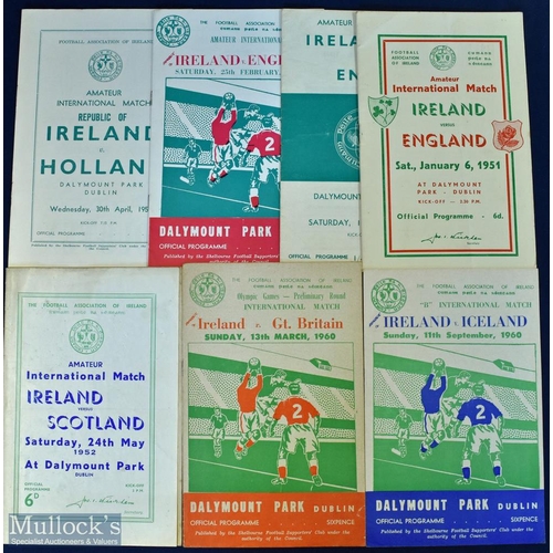 565 - Republic of Ireland amateur international match programmes to include 1951 v England, 1952 v Scotlan... 