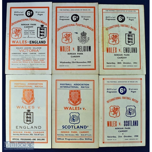 575 - Selection of Wales international match programmes 1949 v England, 1949 v Belgium, 1950 v Scotland, 1... 