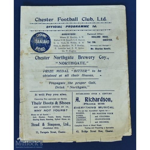 613 - Pre-War 1930/31 Chester v Port Vale Programme 3 April 1931 - Chester's last season as a Non-League c... 