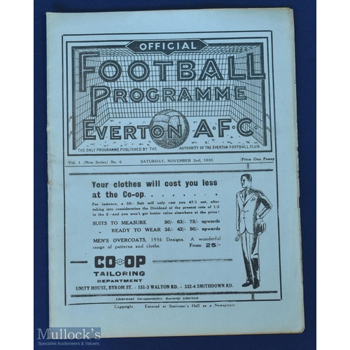 615 - Pre-War 1935/36 Everton v Stoke City Programme 2 November 1935 in excellent condition, no writing