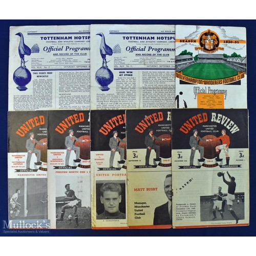 628 - Selection of Manchester Utd match programmes homes 1948/49 Liverpool, 1948/49 Blackpool, 1955/56 Bur... 