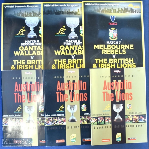 63 - 2001 & 2013 British & Irish Lions in Australia Rugby Programmes (6): The large packed glossy issues ... 