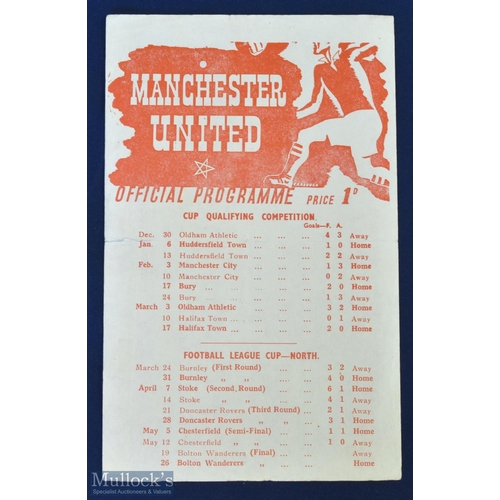 633 - 1944/45 Manchester Utd v Bolton Wanderers war league north cup final 2nd leg, at Maine Road, single ... 