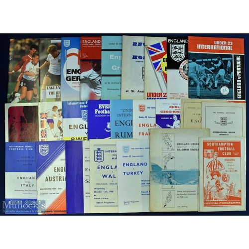 642 - Collection of England U23s home match programmes to include 1956 Scotland, 1957 Romania, 1958 Scotla... 