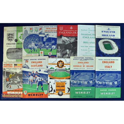 643 - Selection of England home international match programmes to include 1949 Ireland, 1951 Scotland, Arg... 