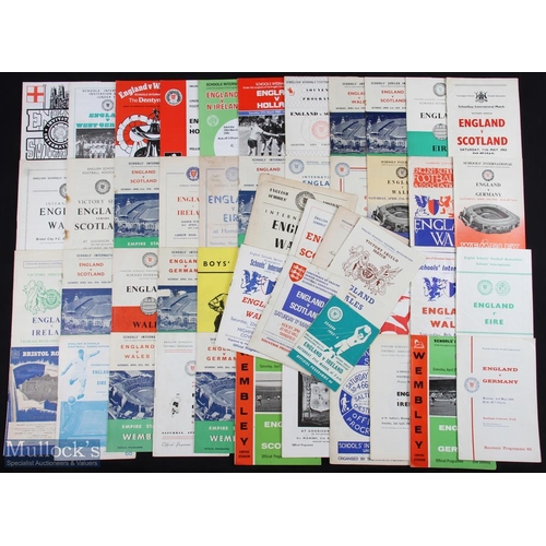 646 - Comprehensive collection of English schools' international match programmes to include 1949 Wales, 1... 