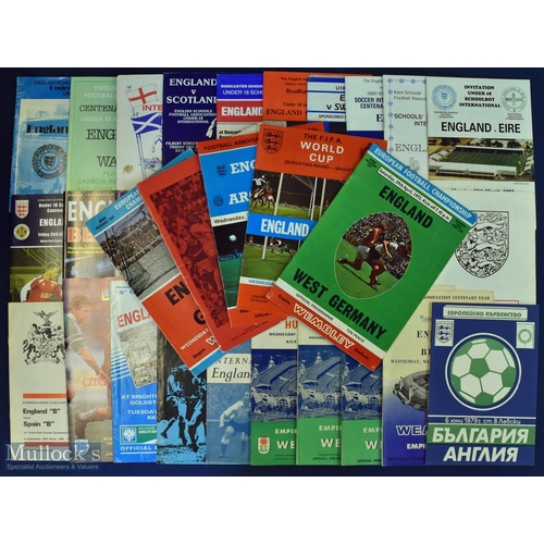 647 - Selection of England international home programmes 1950 Yugoslavia, 1953 Hungary, 1956 Yugoslavia, 1... 