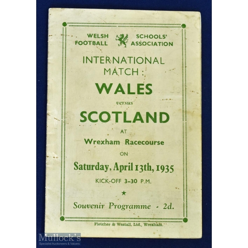 652 - 1935 Wales v Scotland schools international match programme 13 April 1935 at Wrexham Racecourse; fai... 