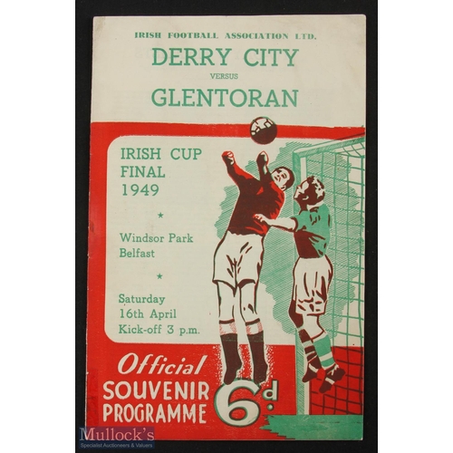 667 - Irish FA Cup final 1949 Derry City v Glentoran 16 April 1949 at Windsor Park, Belfast; staple remove... 