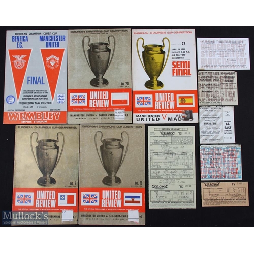 676 - 1967/68 Manchester Utd European Cup homes v Hibernians Malta programme; v Sarajevo programme; v Gorn... 