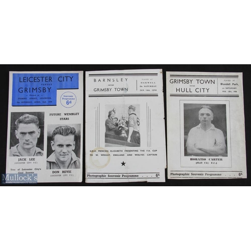 705 - 1950s Grimsby Town photographic souvenir programmes to include 1948/49 Leicester City v Grimsby Town... 