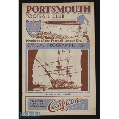 730 - 1935/36 Portsmouth v Grimsby Town Div. 1 match programme 25 April 1936; rusty staple, slight mark, o... 