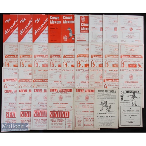 756 - Collection of Crewe Alexandra home match programmes to include 1951/52 Halifax Town, 1956/57 Wrexham... 