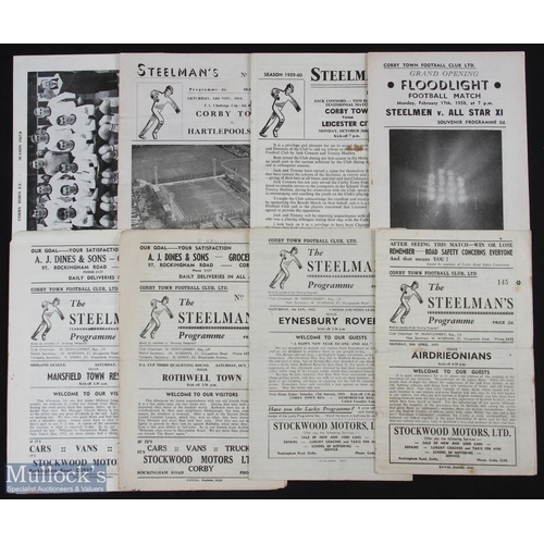 760 - Selection of Corby Town FC home match programmes 1951/52 Eynesbury Rovers, 1952/53 Airdrieonians, 19... 