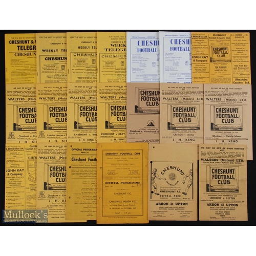 761 - Selection of Cheshunt FC home match programmes 1947/48 Chadwell Heath (ph), 1949/50 Tilbury (London ... 