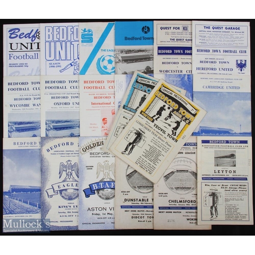 763 - Selection of Bedford Town home match programmes 1949/50 Yeovil Town, 1952/53 Llanelly, 1955/56 Leyto... 