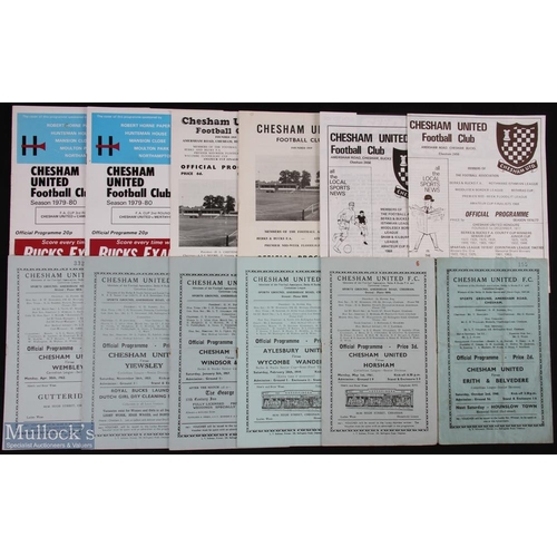 765 - Selection of Chesham Utd home match programmes 1948/49 Erith v Belvedere, 1955/56 Yiewsley, 1956/57 ... 