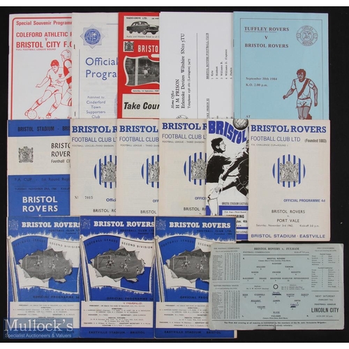 766 - Selection of Bristol Rovers home match programmes 1957/58 Mansfield Town (FAC), 1959/60 Derby County... 