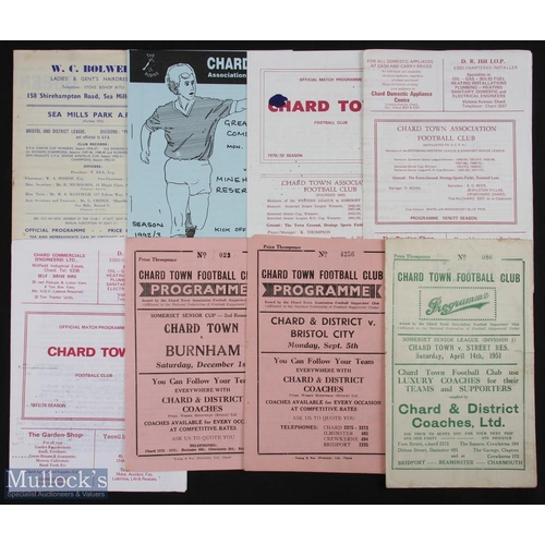 767 - Selection of Chard Town FC home match programmes 1950/51 Street (reserves), 1952/53 Bristol City (fr... 