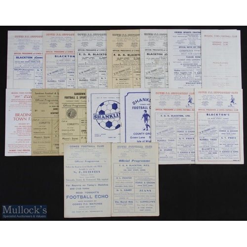 768 - Selection of Isle of Wight football club programmes to include Cowes FC v 1954/55 Newport (IoW Senio... 