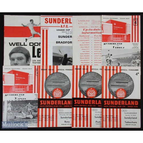 775 - Selection of Sunderland home match programmes 1960/61 Tottenham Hotspur (FAC), 1961/62 Port Vale (FA... 