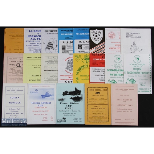 781 - Selection of Norfolk/Suffolk football programmes to include 1956 Long Melford v Lowestoft Town Suffo... 