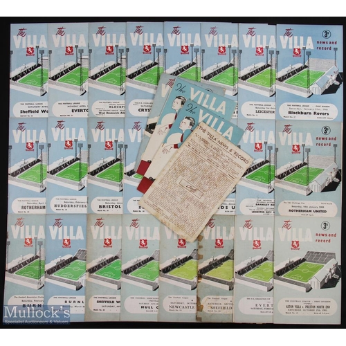 784 - Collection of Aston Villa home match programmes 1947/48 Derby County, 1948/49 Manchester City, Sheff... 