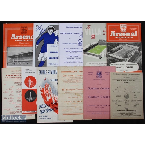 791 - Selection of football programmes to include 1955/56 Chelsea v Burnley (FAC 3rd replay at Arsenal), 1... 