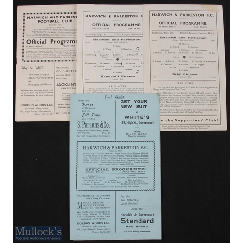 800 - Selection of Harwich & Parkeston home match programmes 1934/35 Civil Service (f) 20 April 1935, 1935... 