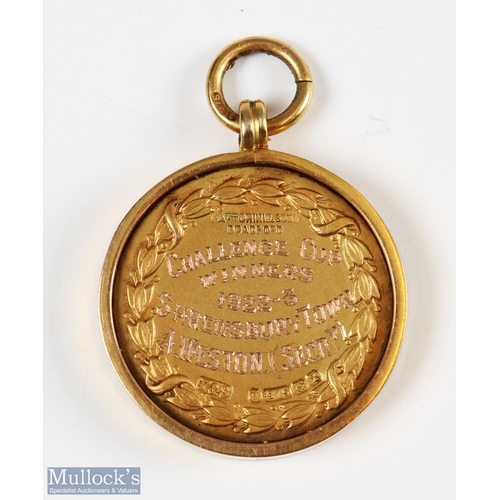 804 - 1922/23 Walsall District Football Association Challenge Cup Shrewsbury Town 9ct Gold Winners Medal w... 