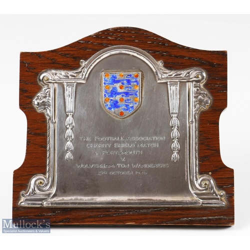 805 - 1949 FA Charity Shield Electroplated and Enamel Plaque inscribed The Football Association Charity Sh... 