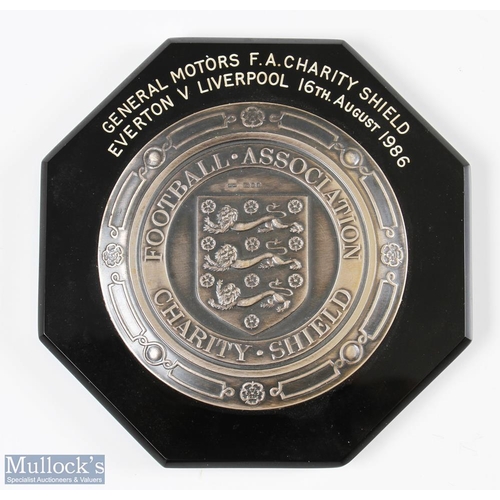 807 - 1986 Warren Aspinall General Motors FA Charity Shield Plaque Everton v Liverpool 16th August 1986 ha... 