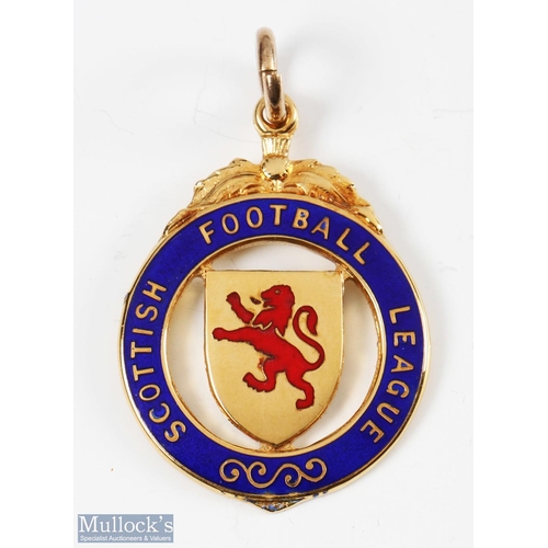 808 - 1989/90 Scottish Football League The Skol Cup Final Tie Runner Up 9ct Gold and Enamel Medal with blu... 