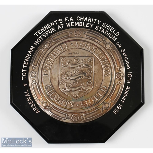 814 - 1991 Tennent's FA Charity Shield Plaque Arsenal v Tottenham Hotspur played at Wembley Stadium Saturd... 