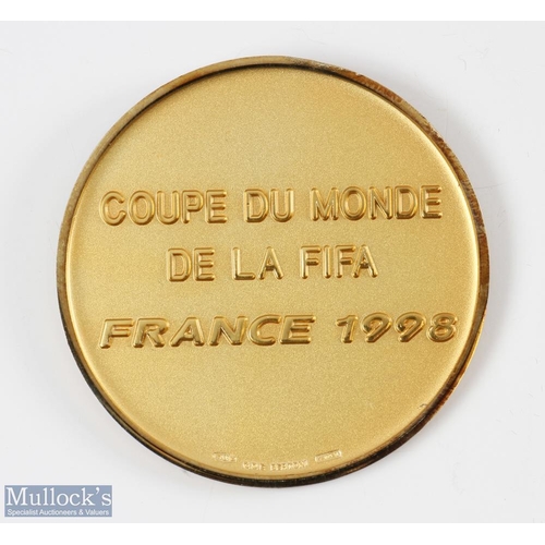 815 - 1998 France FIFA World Cup Gold VIP / Officials Medal made by Bertoni of Italy with World Cup trophy... 