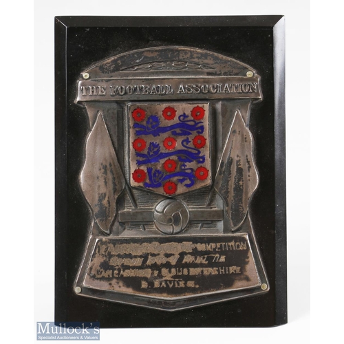 822 - 1970/71 FA County Youth Cup Competition Lancashire v Gloucestershire Final Plaque with enamelled FA ... 