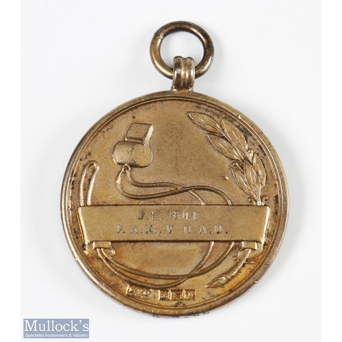 825 - 1955 FA XI v UAU (Universities Athletic Union) Silver Gilt Medal having FA design to front with rear... 