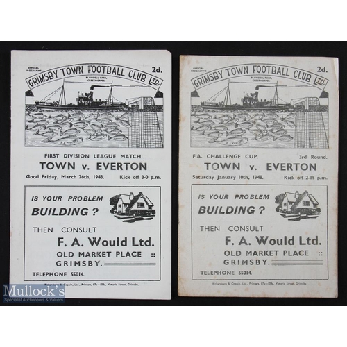 872 - 1947/48 Grimsby Town v Everton FAC match programme 10 January 1948; also league match v Everton 26 M... 