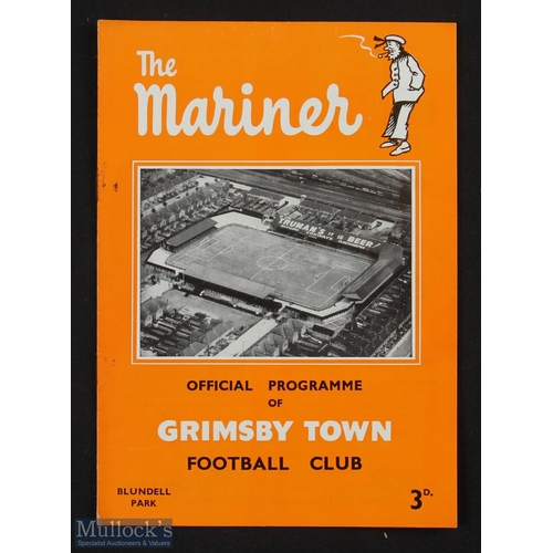 883 - 1952/53 Grimsby Town v Blackburn Rovers friendly match programme 11 March 1953 at Blundell Park; NB:... 