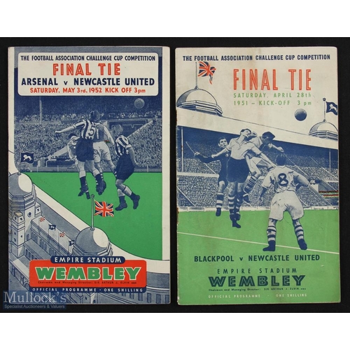 896 - 1951 FA Cup final match programme Blackpool v Newcastle United 28 April 1951; 1952 FAC final match p... 