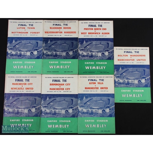 898 - Selection of FA Cup final match programmes to include 1954, 1955, 1956, 1957, 1958, 1959 and 1960 (p... 